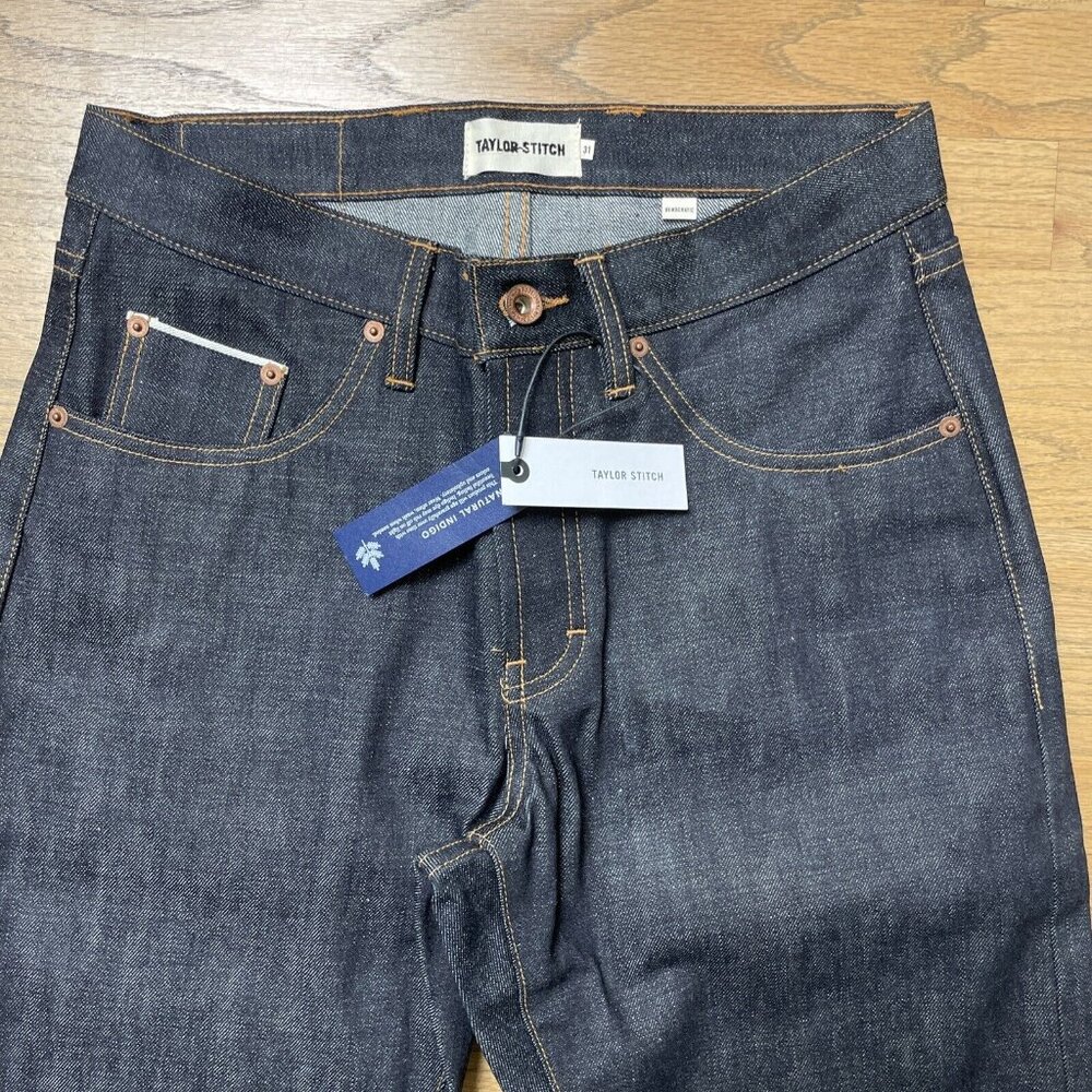 TAYLOR STITCH The Democratic Natural Indigo Selvage Denim Jeans Sz 31x34 $248 - Picture 6 of 13